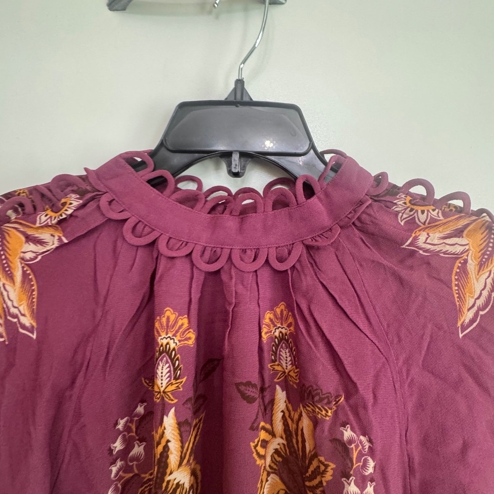Farm Rio Pink Delicate Chintz Floral Ric-Rac Mini Dress L 344134 - Picture 5 of 8